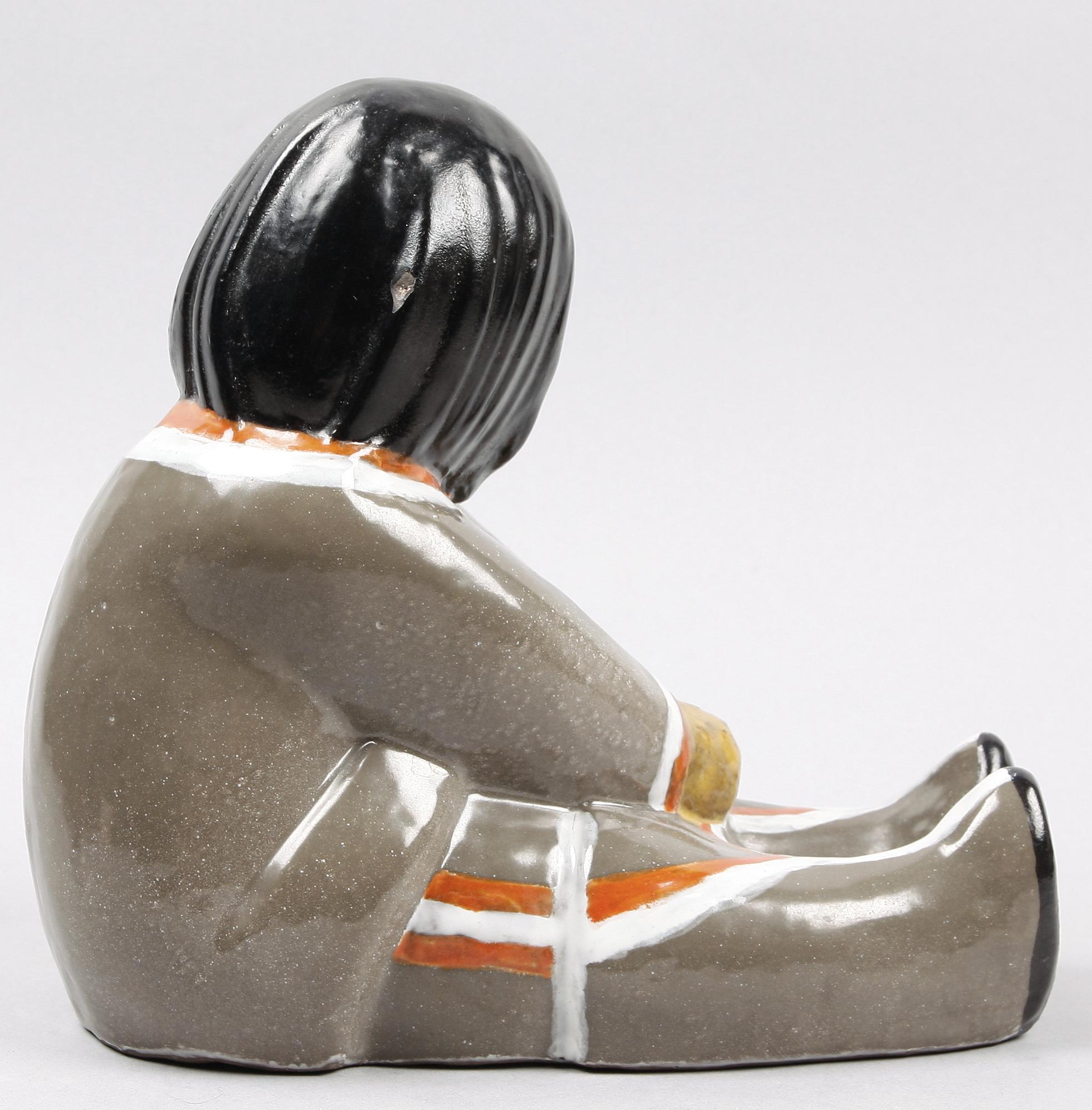 FIGURIN, lergods. Vicke Lindstrand, Upsala-Ekeby.