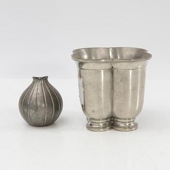 Just Andersen, ett parti tennföremål, 6 delar, Danmark, 1900-talets första hälft.