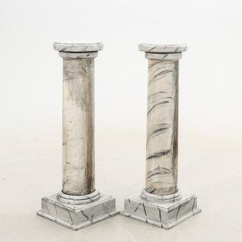 Pedestals, a pair, first half/mid 20th century.