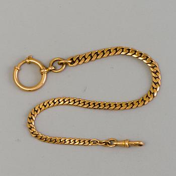 POCKET WATCH CHAIN, 18K gold.