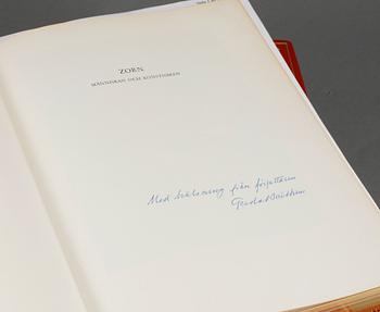 BÖCKER, 3 st, bl a "Zorn tecknaren, målaren, etsaren, skulptören", Gerda Boëthius, Stockholm/Nordisk, Rotogravyr, 1949.