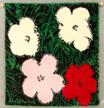 A wall rug after ANDY WARHOL, 88 x 80 cm.
