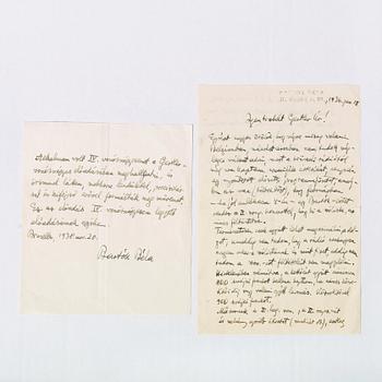 BÉLA BÁRTOK (1881-1945), eleven signed letters. Mostly dated Budapest 1930-38.