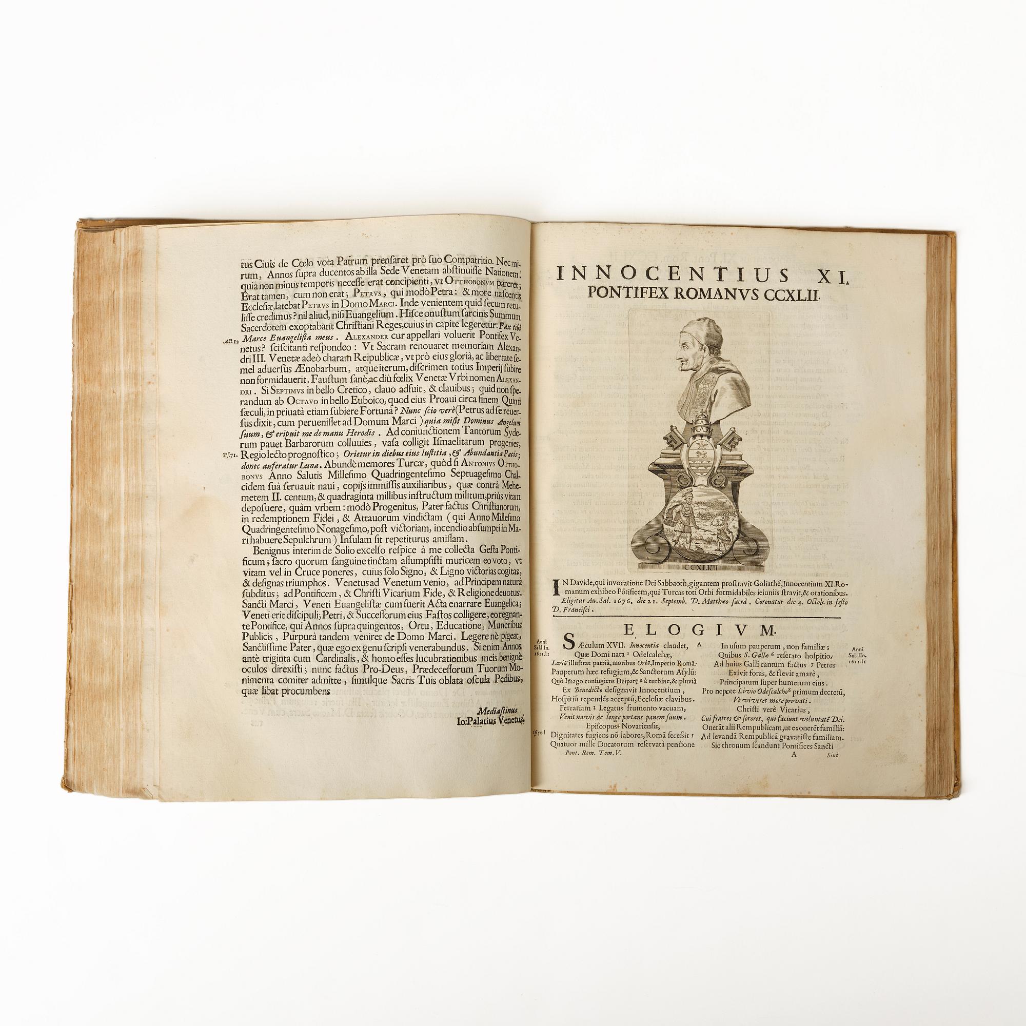 History of the Popes up to and including Innocent XI, born Odescalchi, 1687-90.