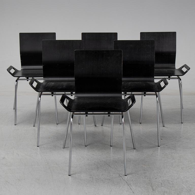 BJÖRN DAHLSTRÖM, six model B6 chairs from CBI, 1990's.