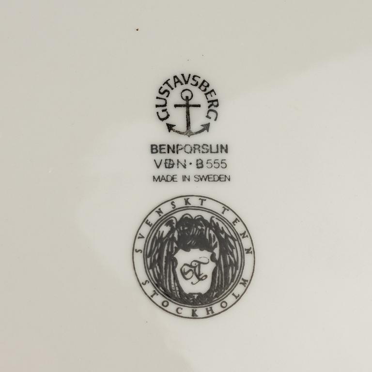 Firma Svenskt Tenn, servisdelar, 14 st, benporslin, Gustavsberg.