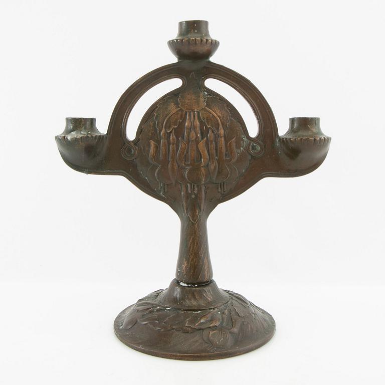 Emy Wahlström candelabrum Jugend Herman Bergman Art Foundry Stockholm early 20th century.