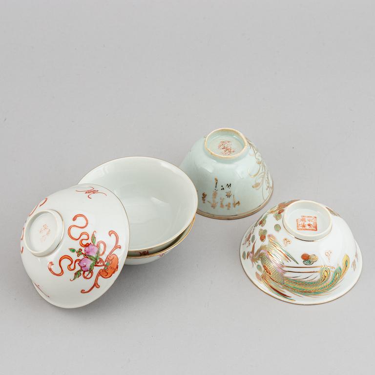 SKÅLAR, 15 stycken, porslin. Kina, 1900-tal.