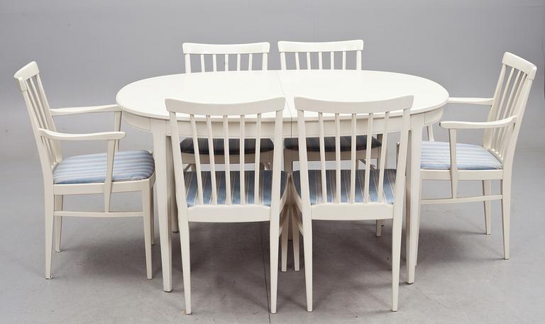 MATSALSMÖBLEMANG, 9 delar. "Herrgården", Carl Malmsten för Åfors Möbelfabrik.