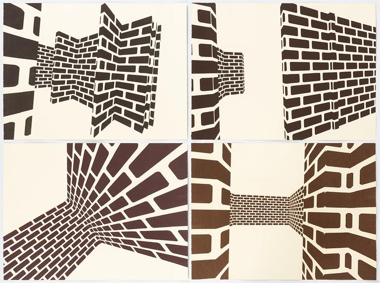 Andreas Eriksson, "Screensaver"/"Brickwall", 4 pcs.