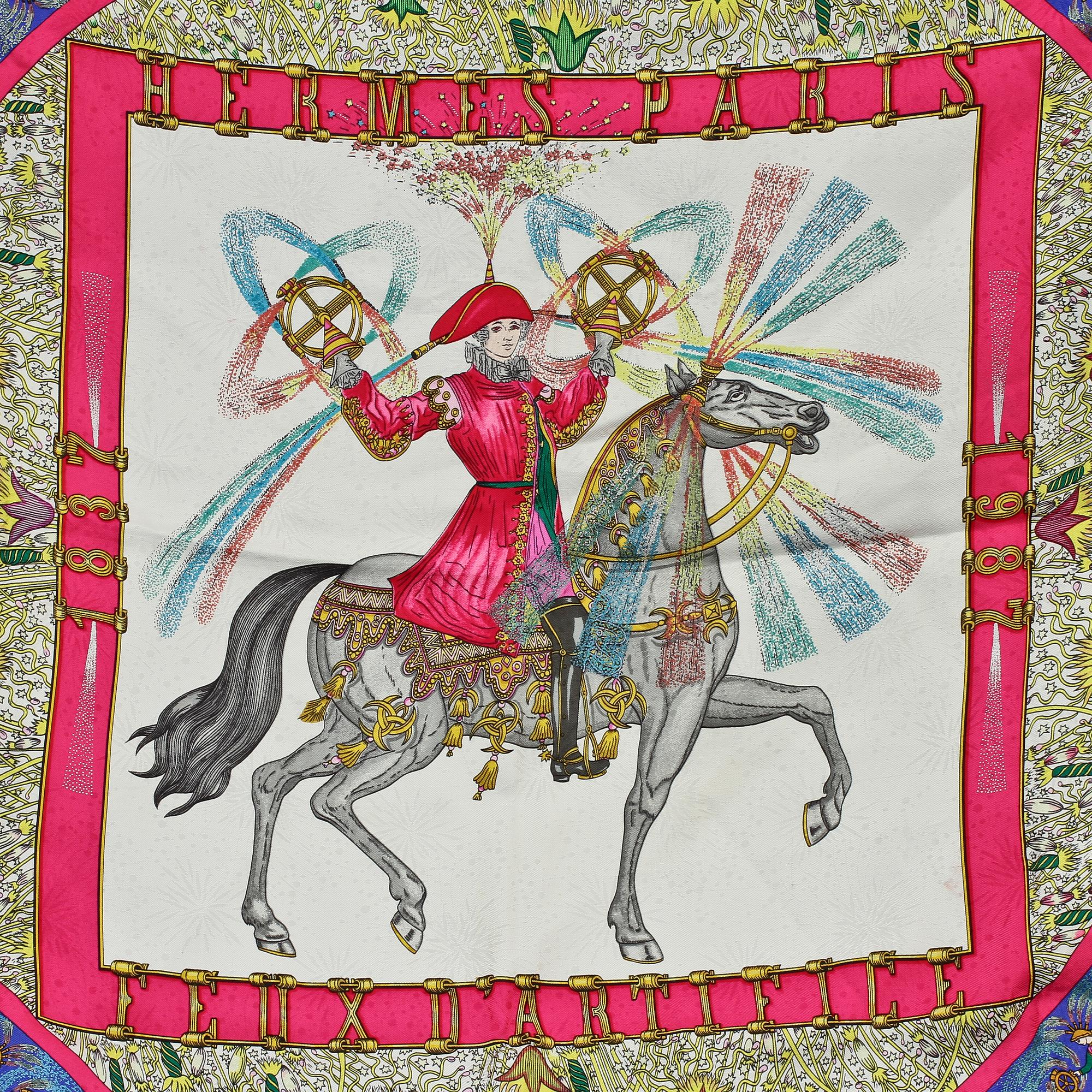 SCARF, jaquardvävt silke, "Feux d'Artifice", Michel Duchene, Hermès, Paris.