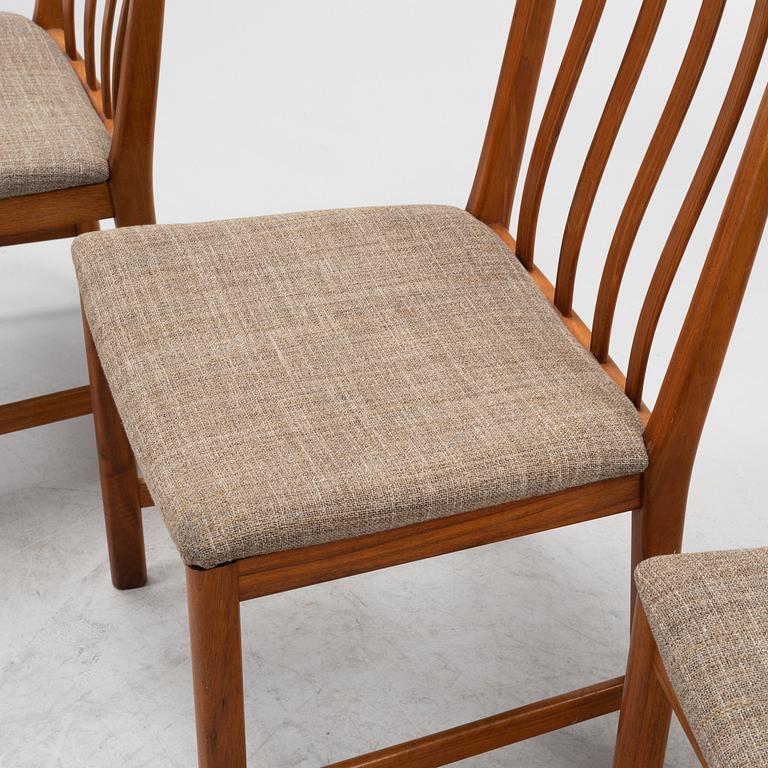Karl Erik Ekselius, 4 walnut chairs, JO Carlsson Vetlanda, 1960's.