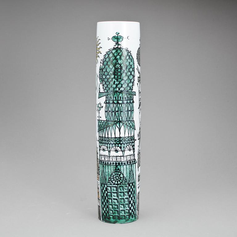 VAS, fajans, "Karneval", Stig Lindberg, Gustavsberg, studiohanden, 1900-talets andra hälft.