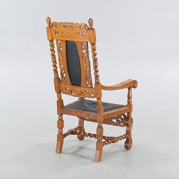 CARL CHRISTIAN CHRISTENSEN, a baroque style armchair, signed and dated 1909.