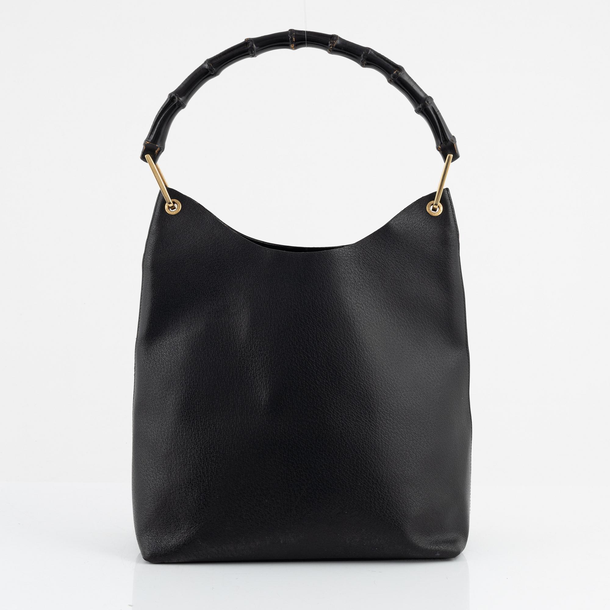 Gucci, a black leather 'Bamboo' bag.