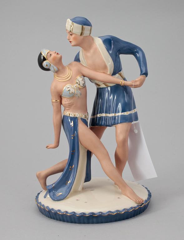 FIGURIN, porslin, Royal Dux, Tyskland, 1930-40-tal.