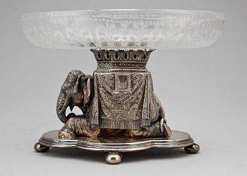 SKÅL, nysilver och glas, trol England, 1800-talets slut.