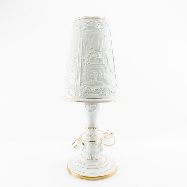 Table lamp Plaue Germany first half/mid 20th century porcelain.