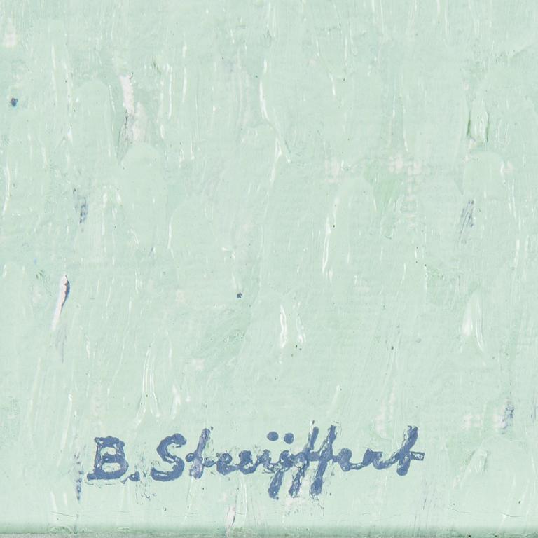 BRITA STREIJFFERT, olja på duk, 2 st, signerade B. Streijjfert. Enligt påskrifter på spännramar utförda 1993 resp 1997.