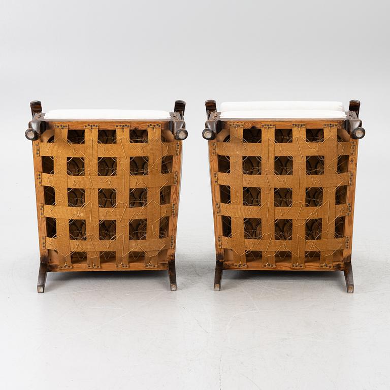 Armchairs, a pair, 1930s/40s.