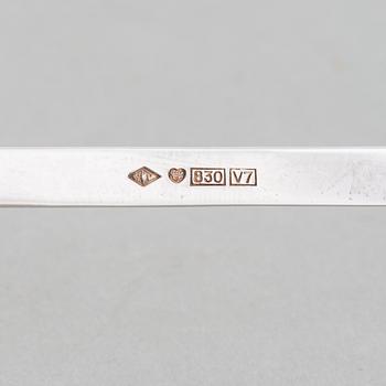 Tillander, silver ladle, 'Käpy' (Cone), Helsinki 1974. Designed by Vilho Ellenberg in the 1920s.