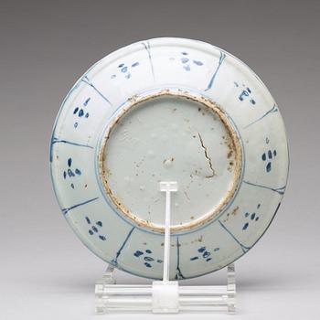 A set of three blue and white dishes, Ming dynasty, Wanli (1572-1620).