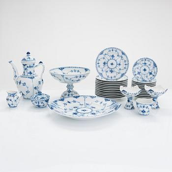 A 31-piece Royal Copenhagen 'Musselmalet' porcelain coffee set.