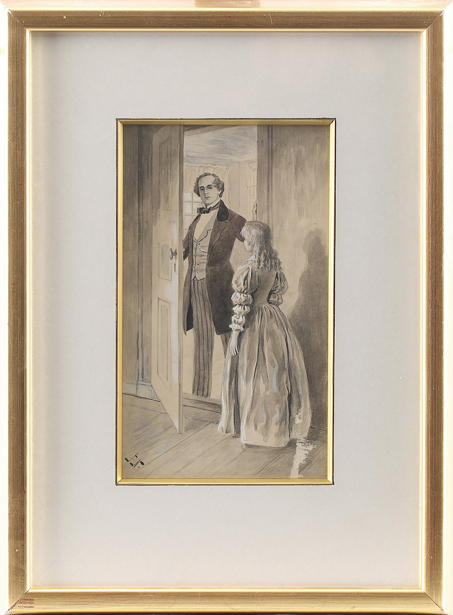 JENNY NYSTRÖM, blandteknik, monogramsignerad.