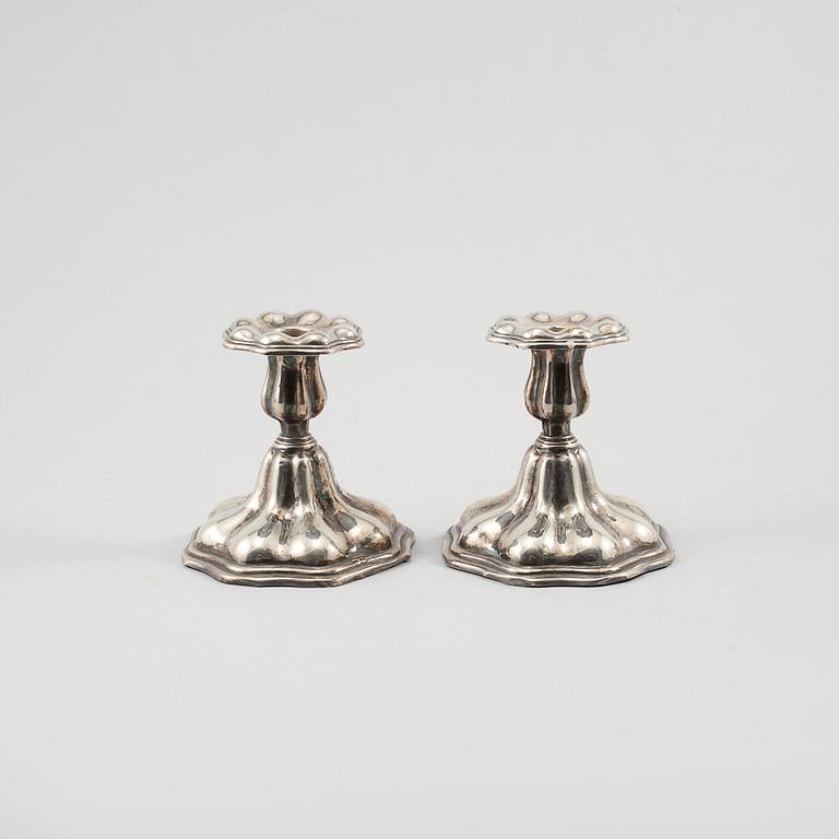 LJUSSTAKAR, ett par, silver, C.G Hallberg, Stockholm, 1943, vikt 345  gram.