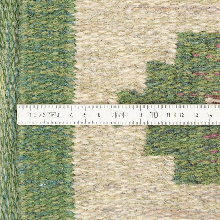 Anna-Greta Sjöqvist, a flat weave rug, signed AGS, c. 221 x 149 cm.