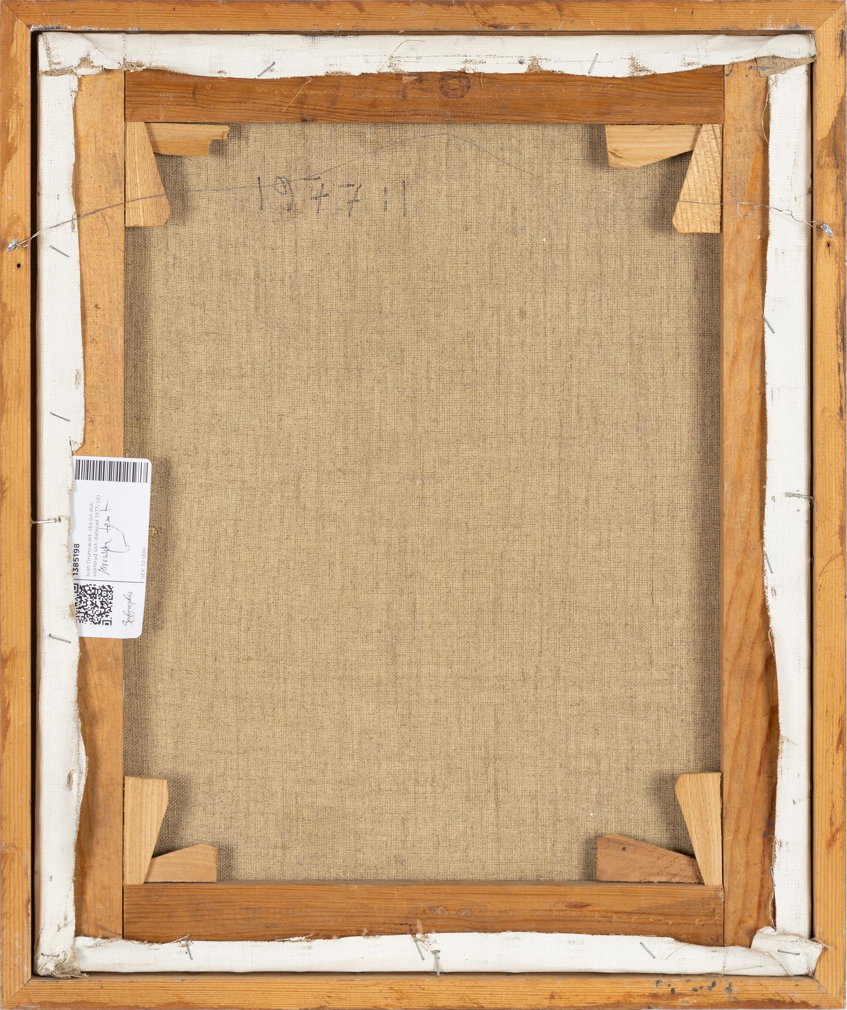 Iván Grünewald, olja på duk, signerad och daterad 1977.