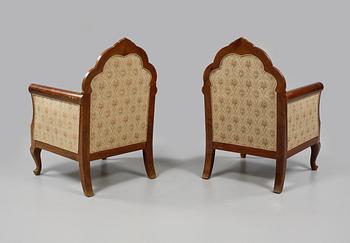 FÅTÖLJER, ett par, 1900-talets början.