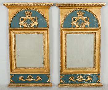 SPEGLAR, 1 par, Linköpings hallstämpel, empire, 1800-talets första hälft.