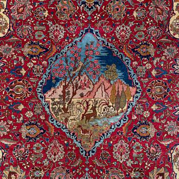 A semiantique Kashan carpet ca 206x138 cm.