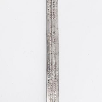A Scottish infantry officer's sword with cross hilt and field scabbard, by Henry Wilkinson, London.