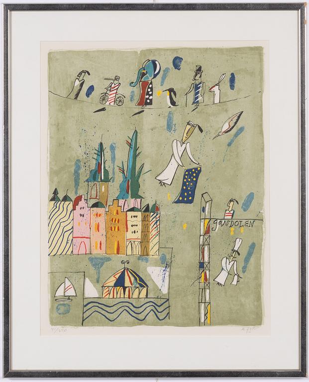 Madeleine Pyk, Komposition med stad i fonden.