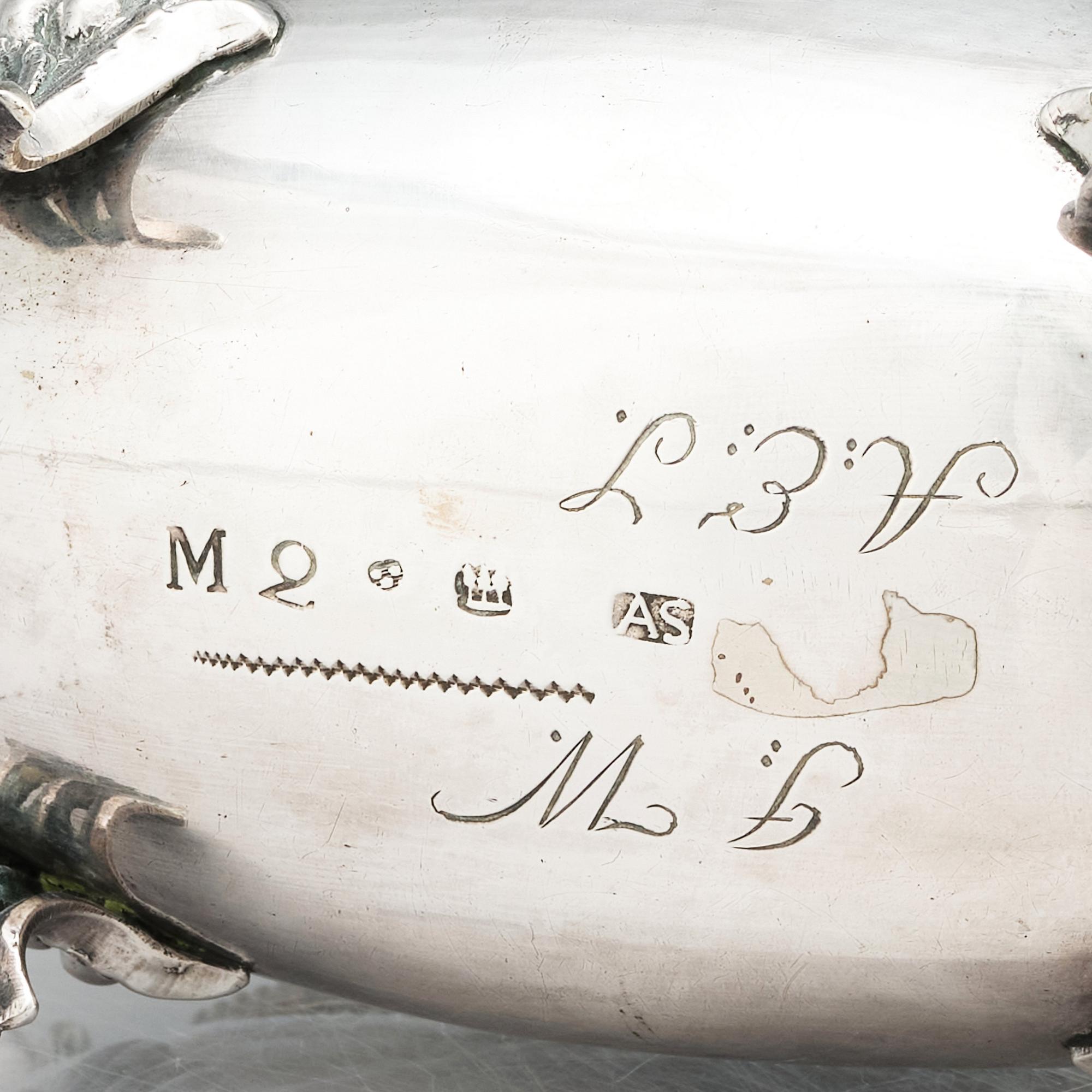 A pair of Swedish Rococo sauce-jugs, mark of Anders Schotte, Uddevalla 1794.