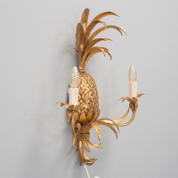 A pineapple-shaped metal wall-lamp, second half of 20th century.