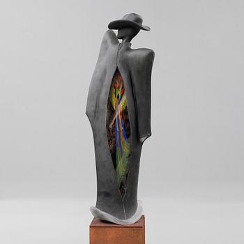 KJELL ENGMAN, a glass sculpture, signed.