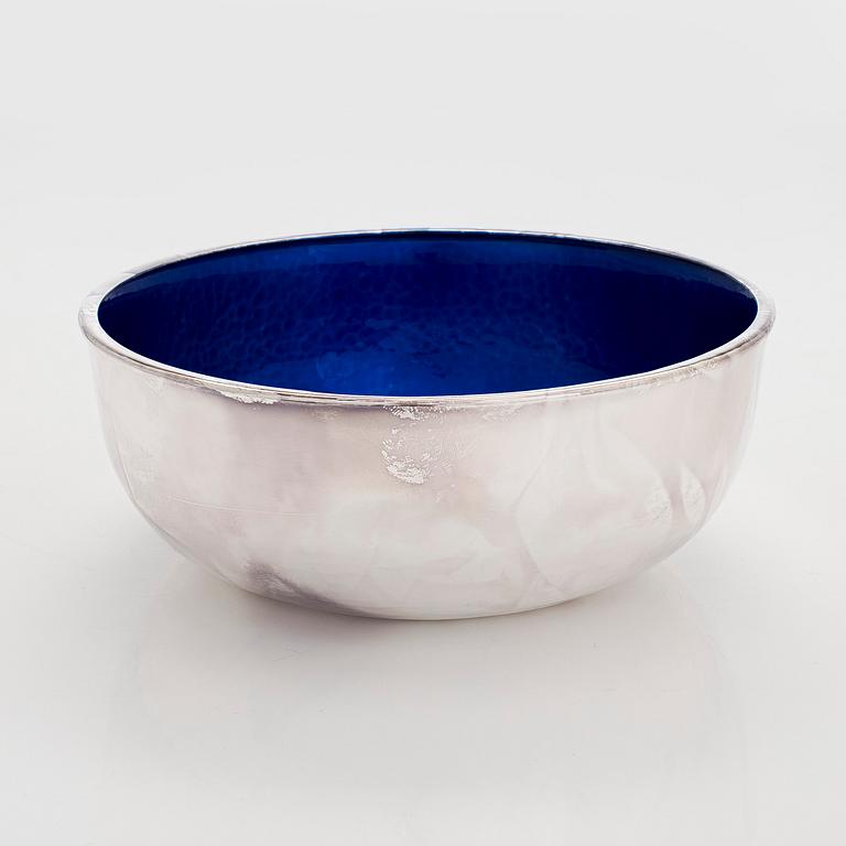 A sterling silver and enamel bowl, maker's mark of A. Tillander, Turku 2005.