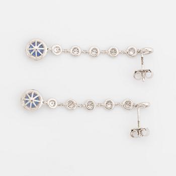 Sapphire and diamond earrings.