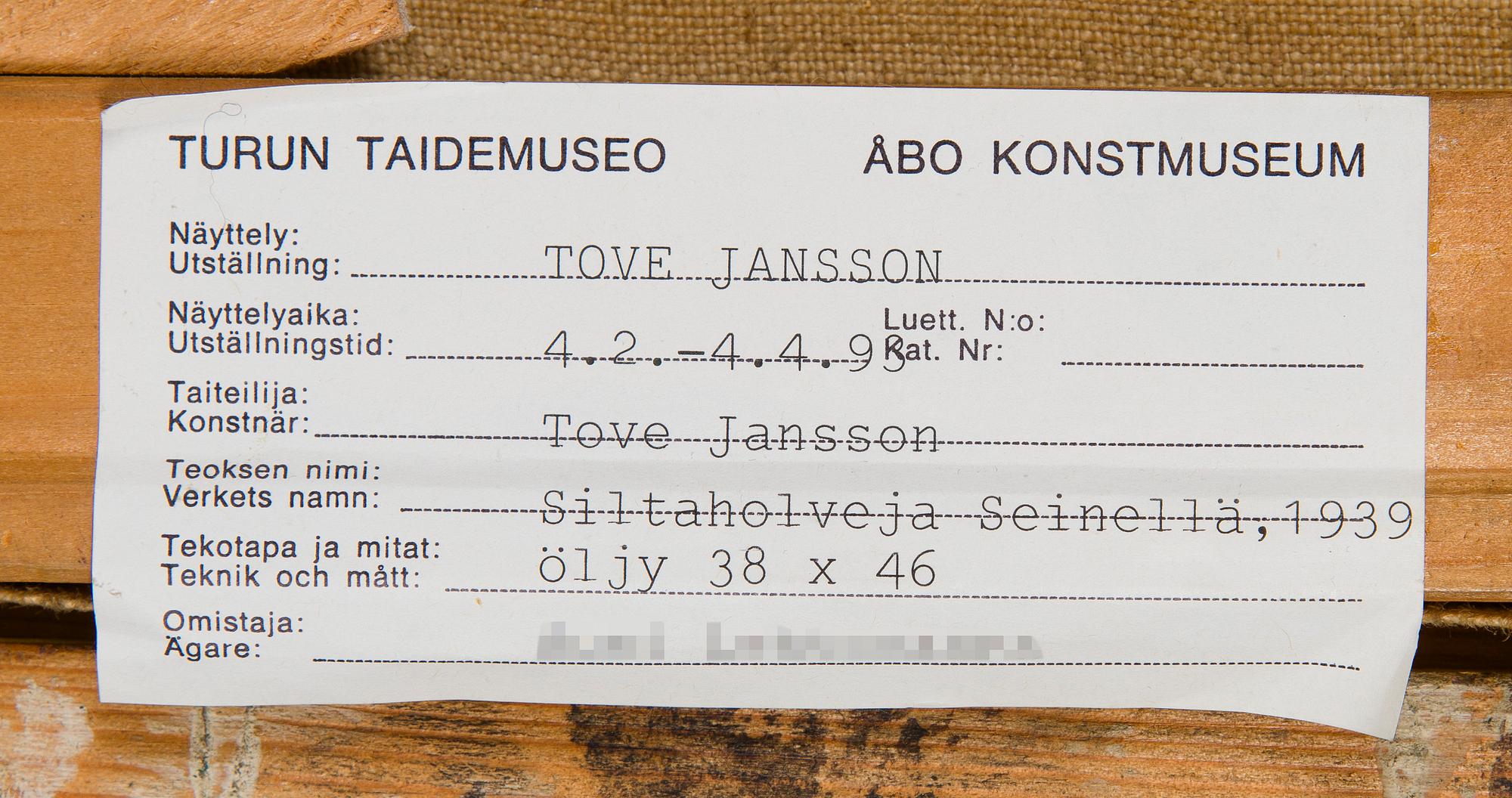 Tove Jansson, Brovalv vid Seine.