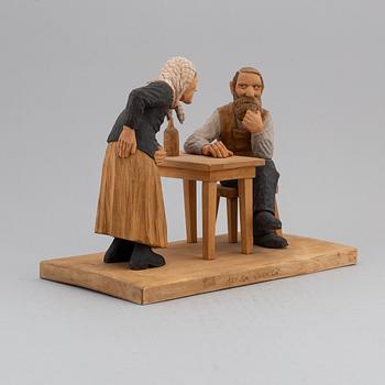 HERMAN ROSELL, sculpture, painted wood, signed and dated 1952.