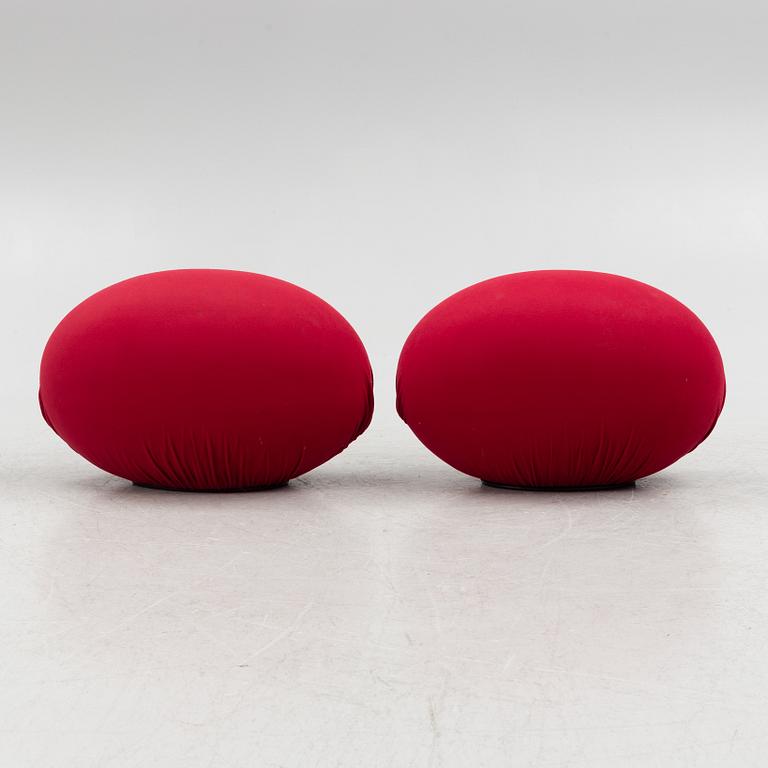 Denis Santachiara, ottomans/chairs, a pair, "Tato Egg Seat", Baleri, Italy, 21st century.