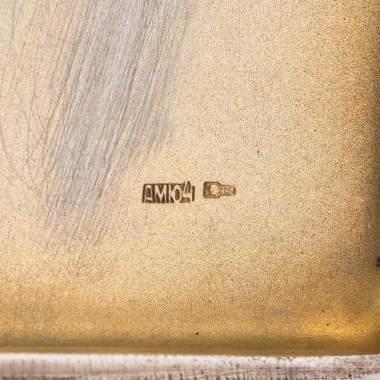 Cigarettetui, silver, niello, Sovjetunioinen, fjärde juvelartellen, Moskva, 1954-60.