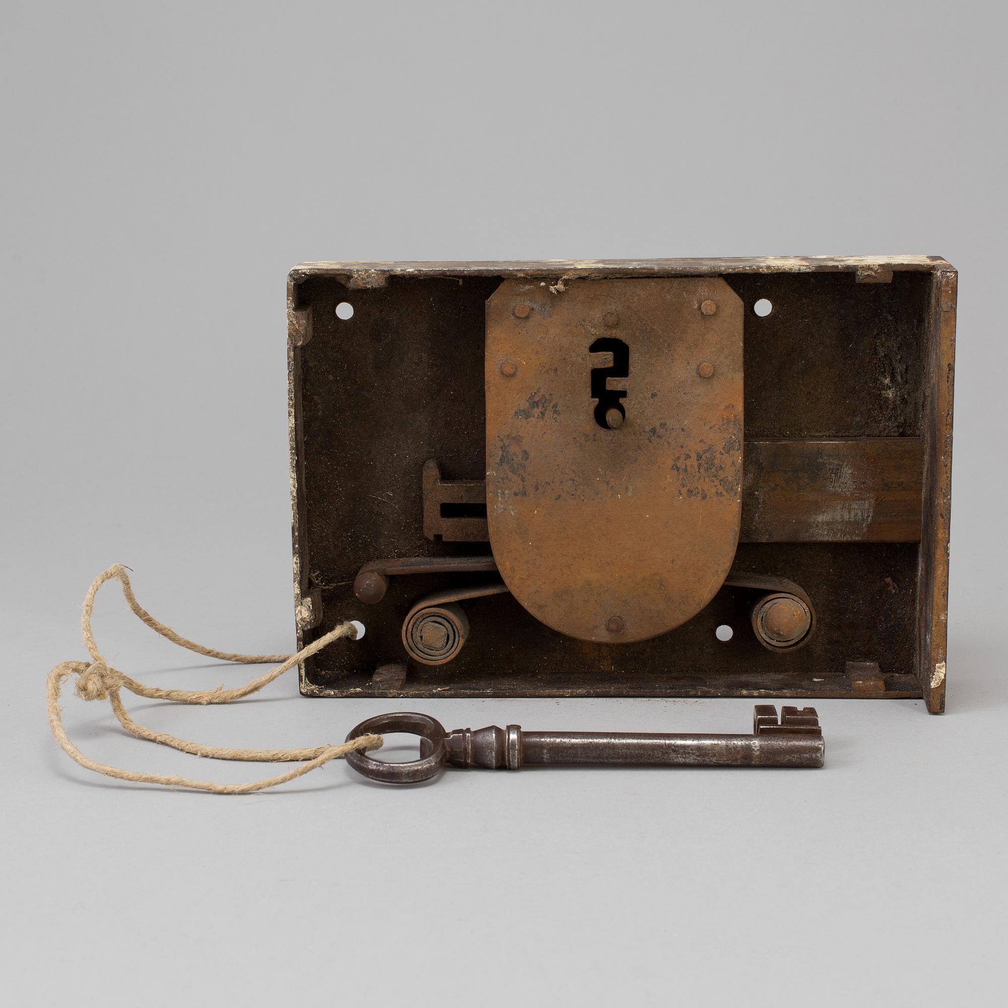 A 19th century lock and key.