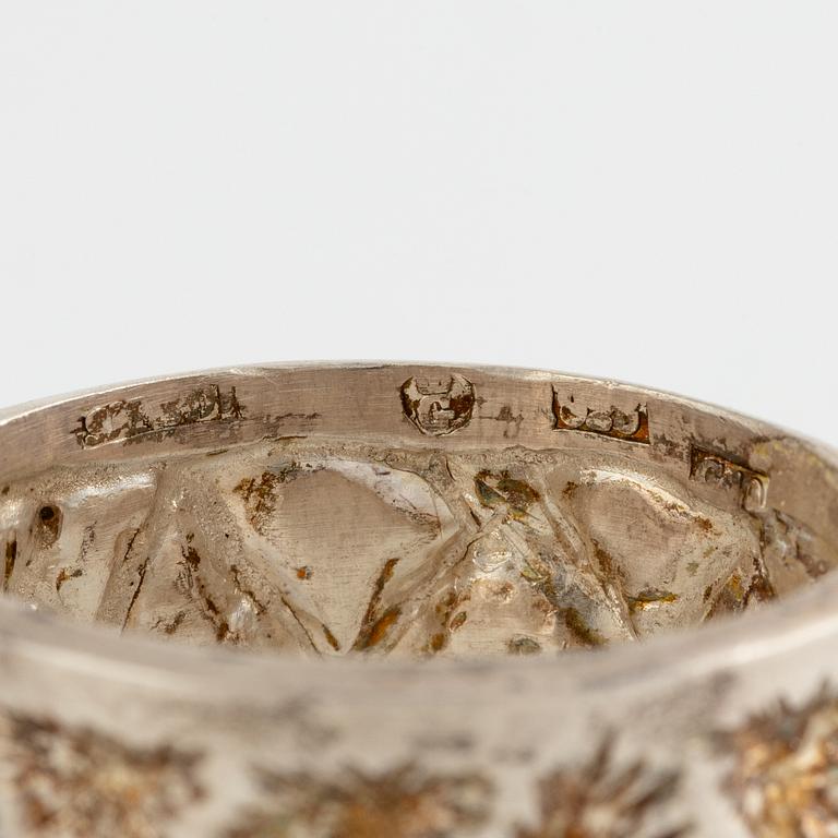 Lars Arby, six rings, silver, Gothenburg approx. 1966 and 1976.