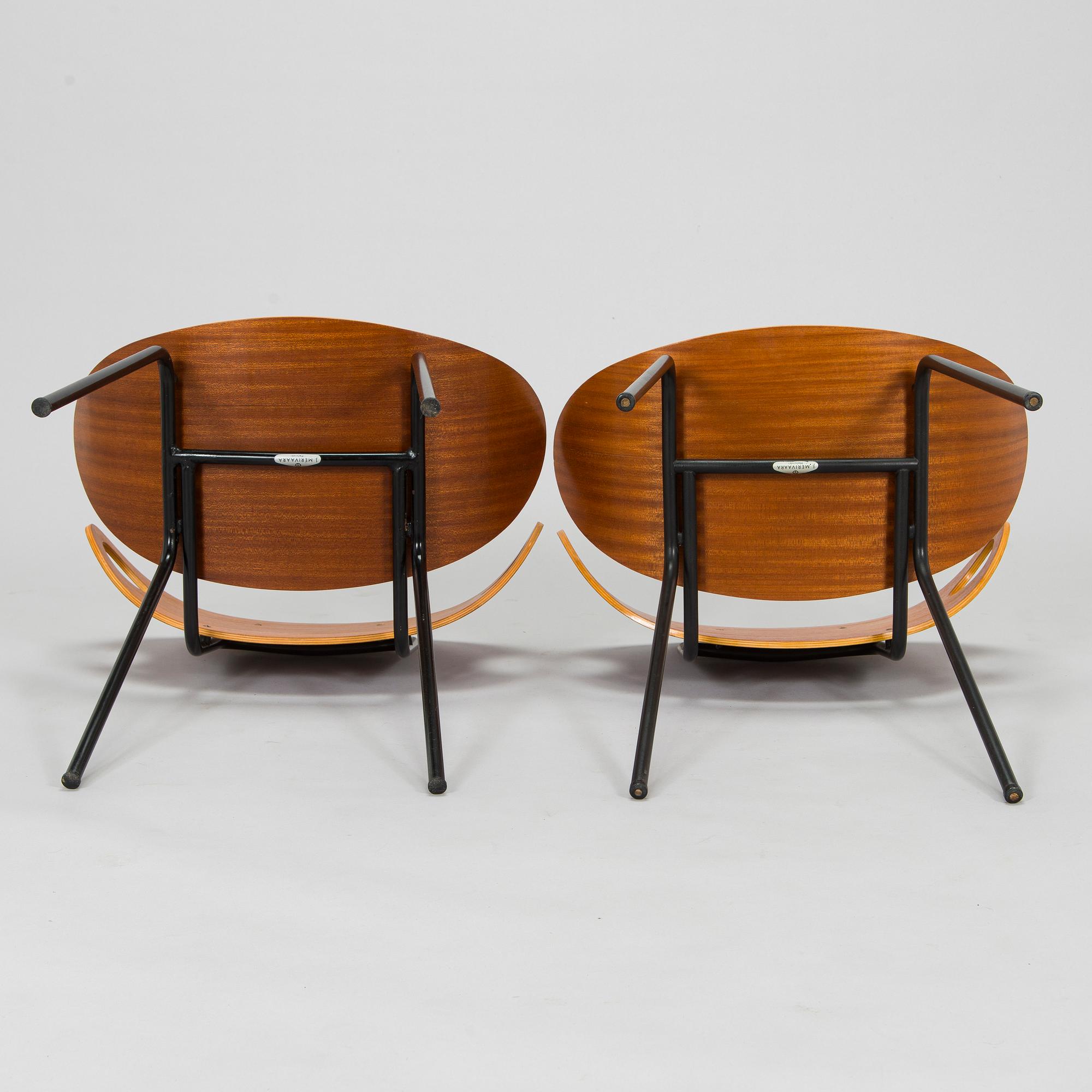 Olof Kettunen, a pair of mid-20th century 'Ulla' chairs for Merivaara.