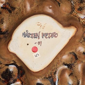 Mårten Medbo, a stoneware dish, Sweden, signed and dated 2001.