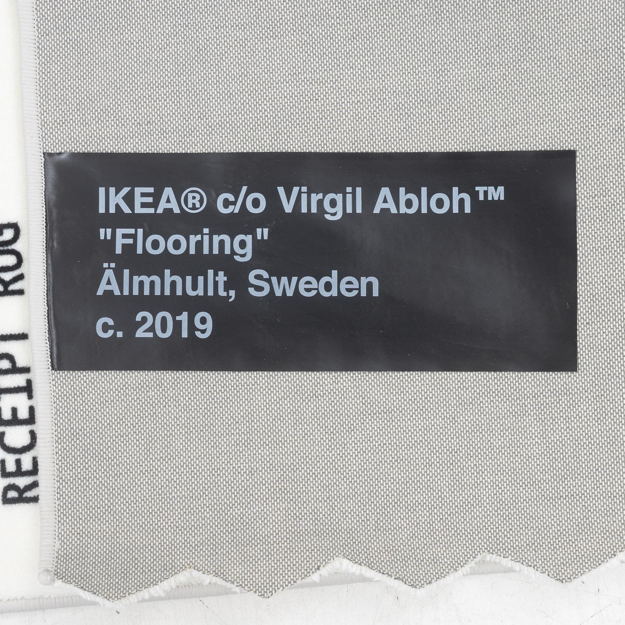 Virgil Abloh, a carpet,  'kvitto' ('Receipt'), IKEA x Virgil Abloh, the 'MARKERAD' collection, c 200 x 90 cm.